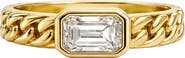 ARGENTO VIVO Sadie Baguette 14k Gold Plated Chain Ring