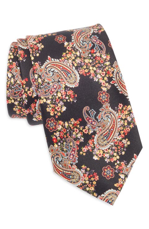 Paisley Floral Silk Tie