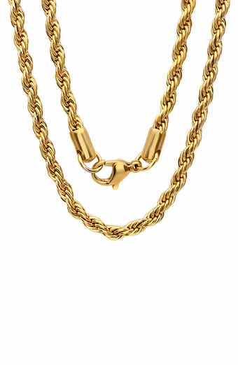 18K Gold Plated Stainless Steel Rope Chain Necklace