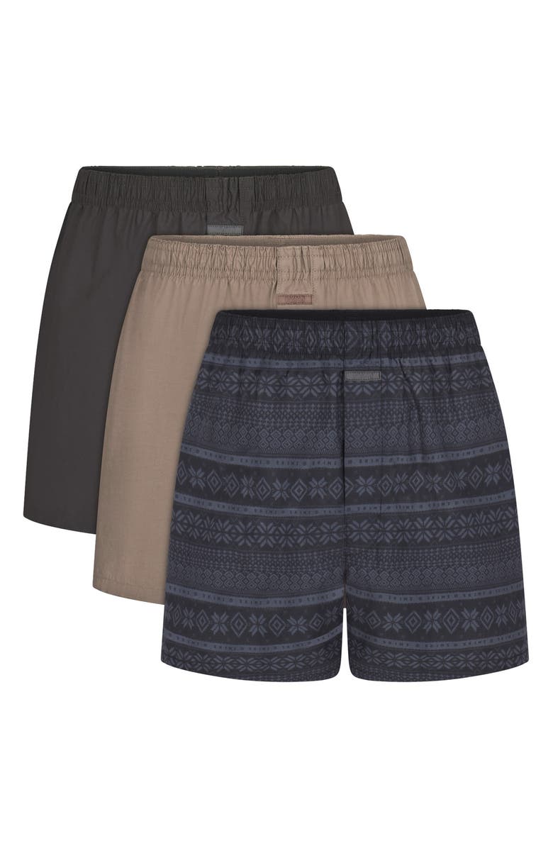 SKIMS Assorted 3-Pack Cotton Poplin Boxers, Main, color, 