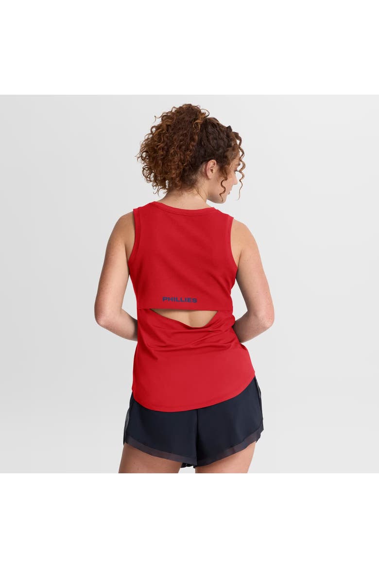 Women's Fanatics  Red Philadelphia Phillies Draped Mesh Back Performance Tank Top, Alternate, color, Red