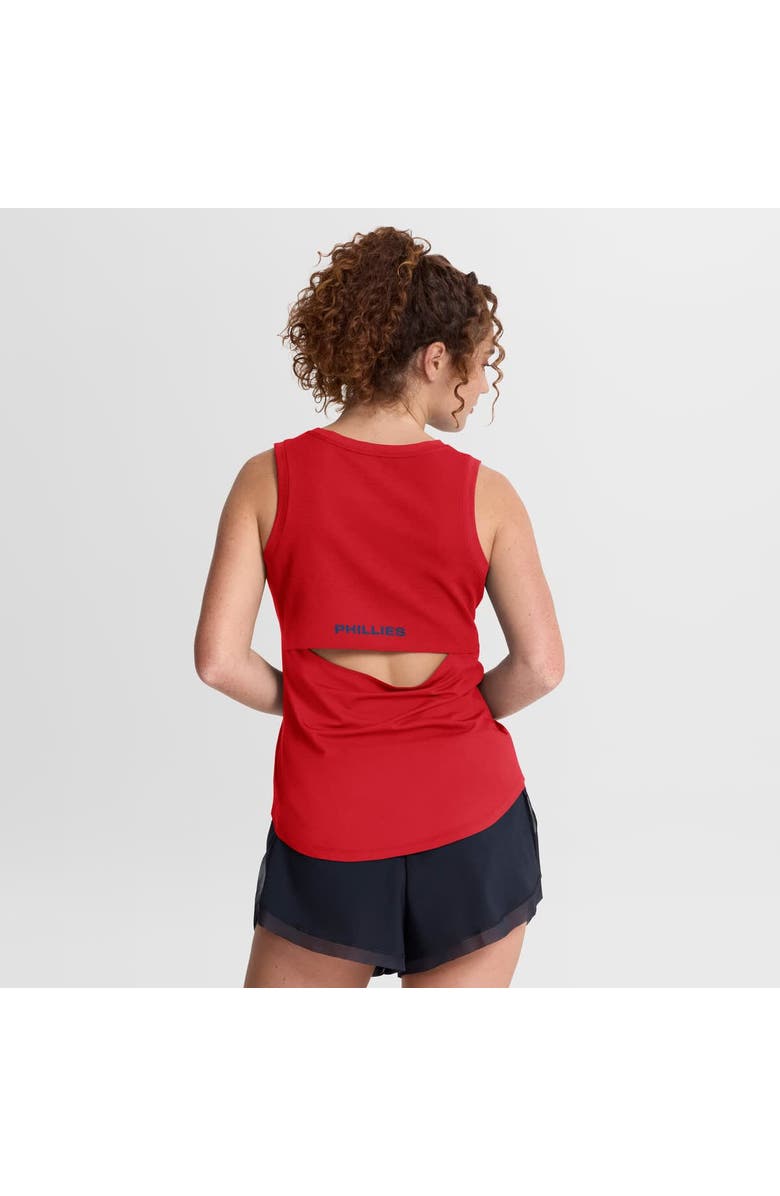 FANATICS Women's Fanatics Red Philadelphia Phillies Draped Mesh Back Performance Tank Top, Alternate, color, Red