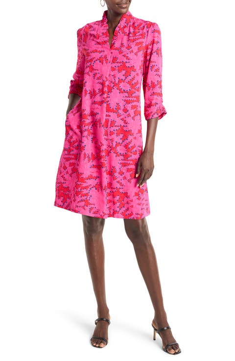 Clashy Petals Ruffled French Terry Dress