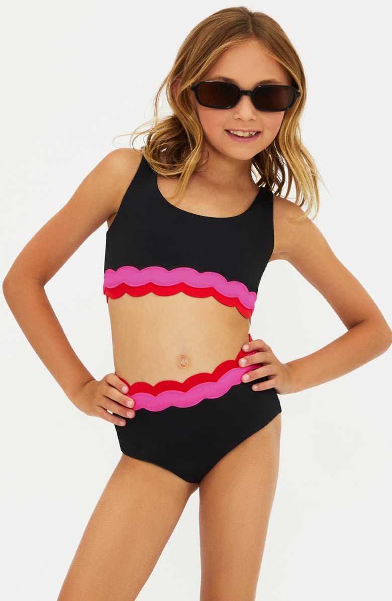 Beach Riot Kids' Little Marin & Harriet Two-Piece Swimsuit, Main, color, Electric Wave
