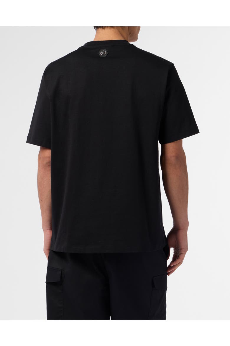 Round Neck T-Shirt Skull Stones Men, Alternate, color, black/black