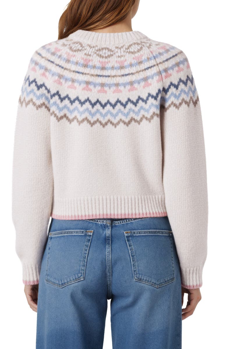 All in Favor Fair Isle Crop Sweater, Alternate, color, Ivory/Pink