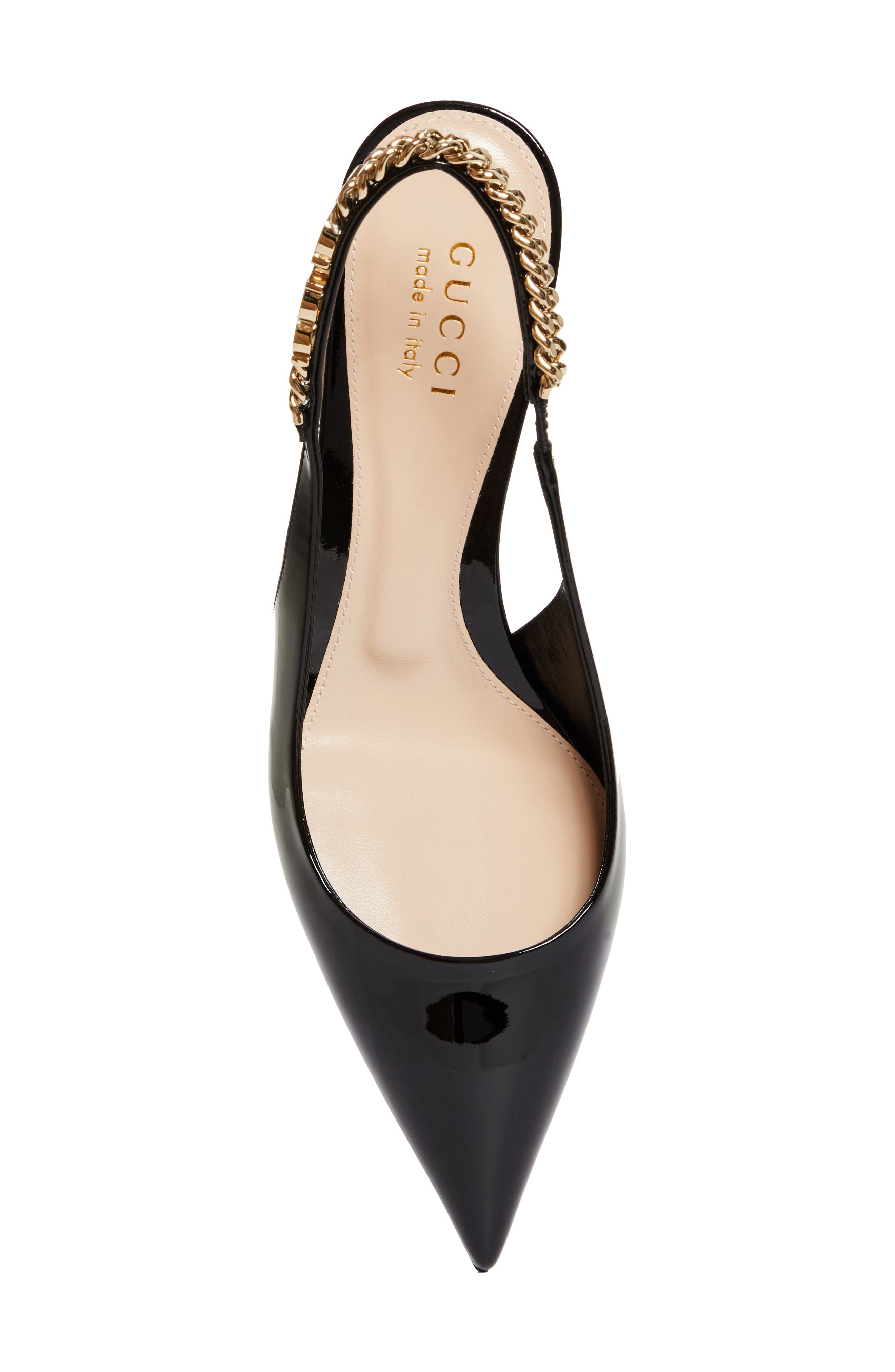 Gucci Signoria Pointed Toe Slingback Pump, Alternate, color, Black
