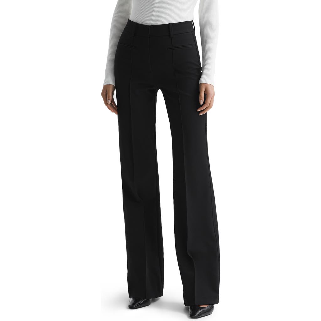 Reiss Black High Rise Flared Trousers