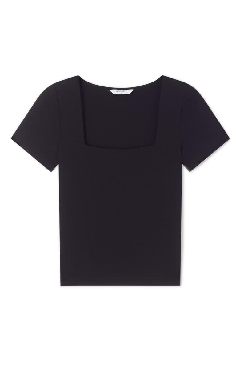 LK Bennett Tasha Square Neck Top, Alternate, color, Black
