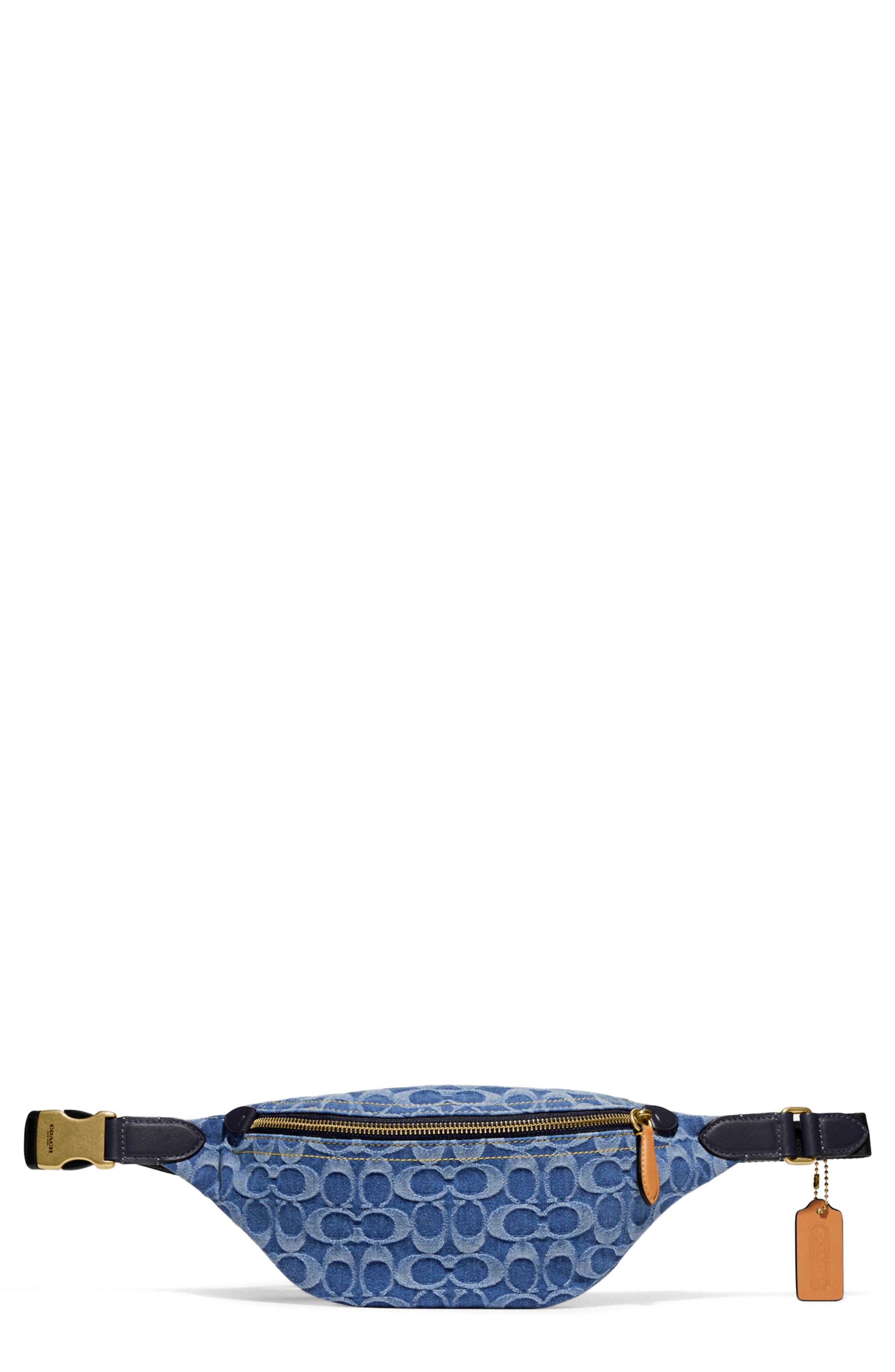 COACH Charter Signature Denim Belt Bag, Main, color, 