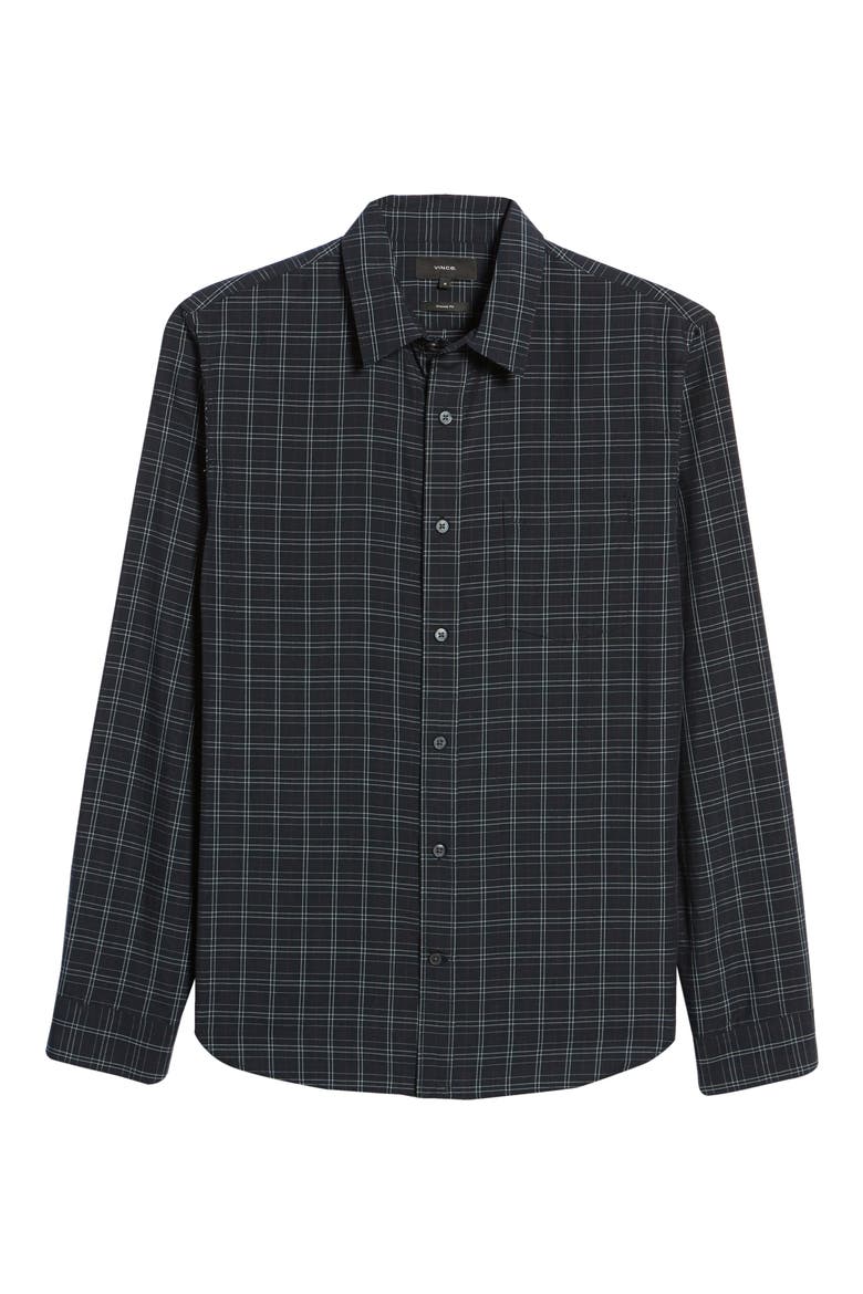 Slim Fit Plaid Button-Up Shirt, Alternate, color, COASTAL