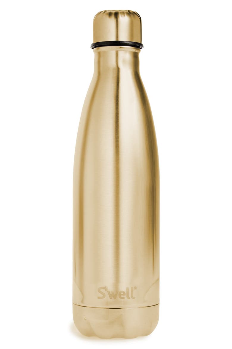 'Metallic Collection - Yellow Gold' Stainless Steel Water Bottle, Main, color, YELLOW GOLD