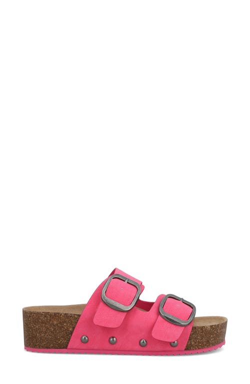Mia Qianna Two Strap Sandal In Hot Pink