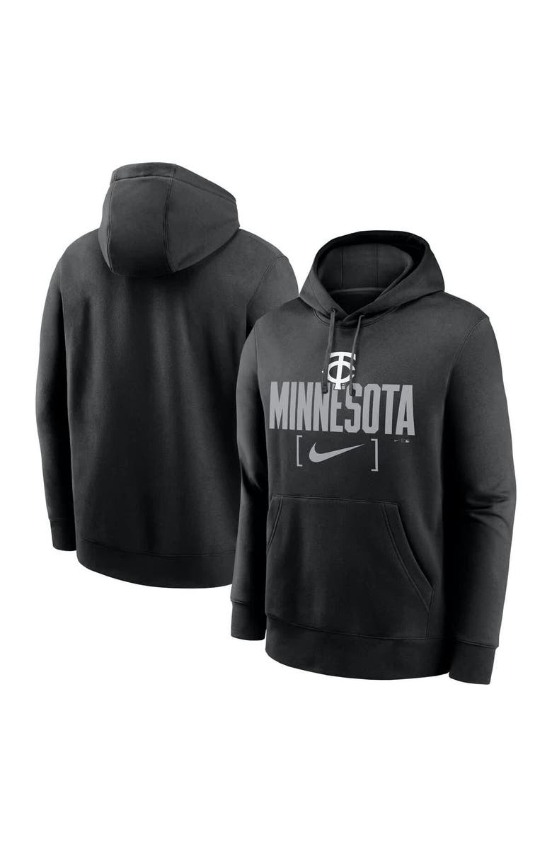 Nike Men's Nike  Black Minnesota Twins Club Stack Fleece Pullover Hoodie, Main, color, 