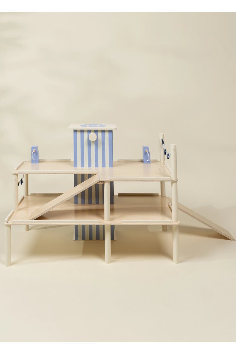 Oversized Wooden Parking Garage Playset, Alternate, color, Natural Wood