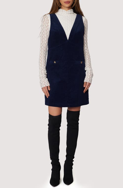 Lost + Wander Twilight Allure Long Sleeve Mixed Media Minidress In Black