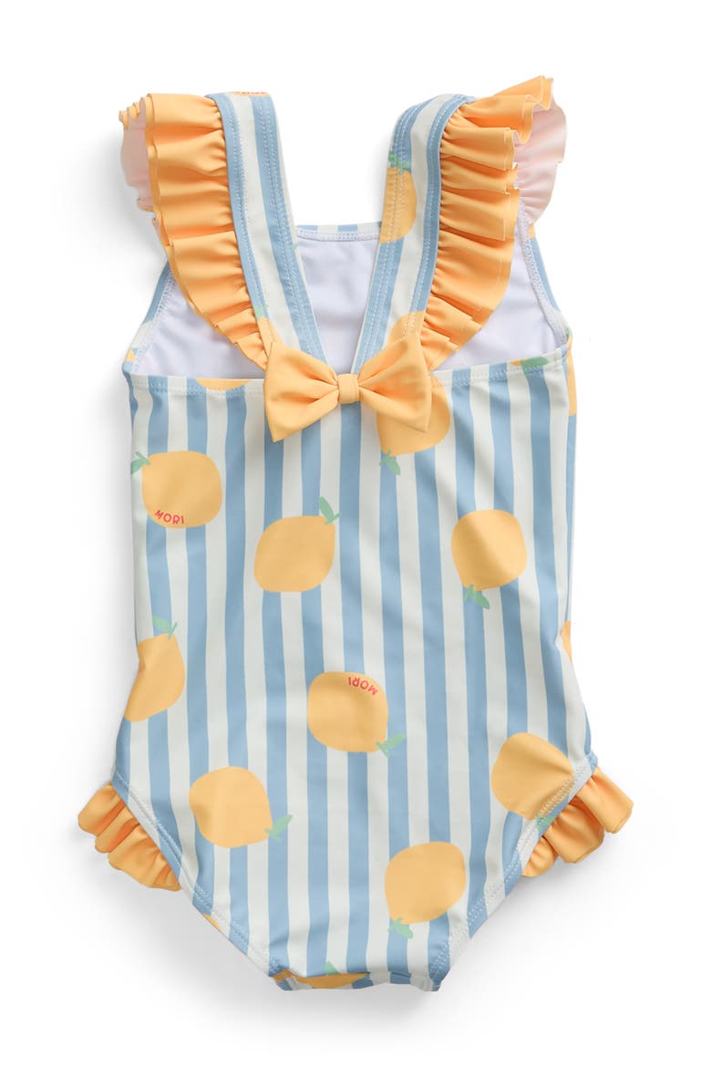 Frill Swimsuit, Alternate, color, Lemon & Blue Stripe