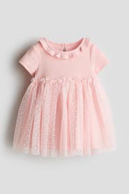 H&M Cotton Dress With Tulle Skirt