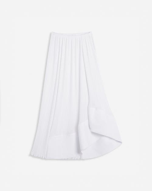 Lanvin Pleated High Waist Midi Skirt In Off White