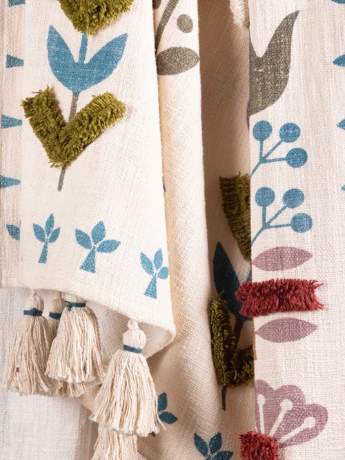 Gauri Kohli Kyoto Throw Blanket 50"x60" In Multi