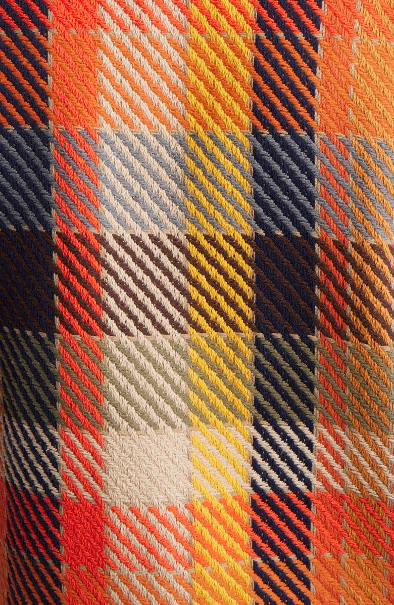 Wax London Whiting Plaid Cotton Blend Overshirt, Alternate, color, Orange Multi