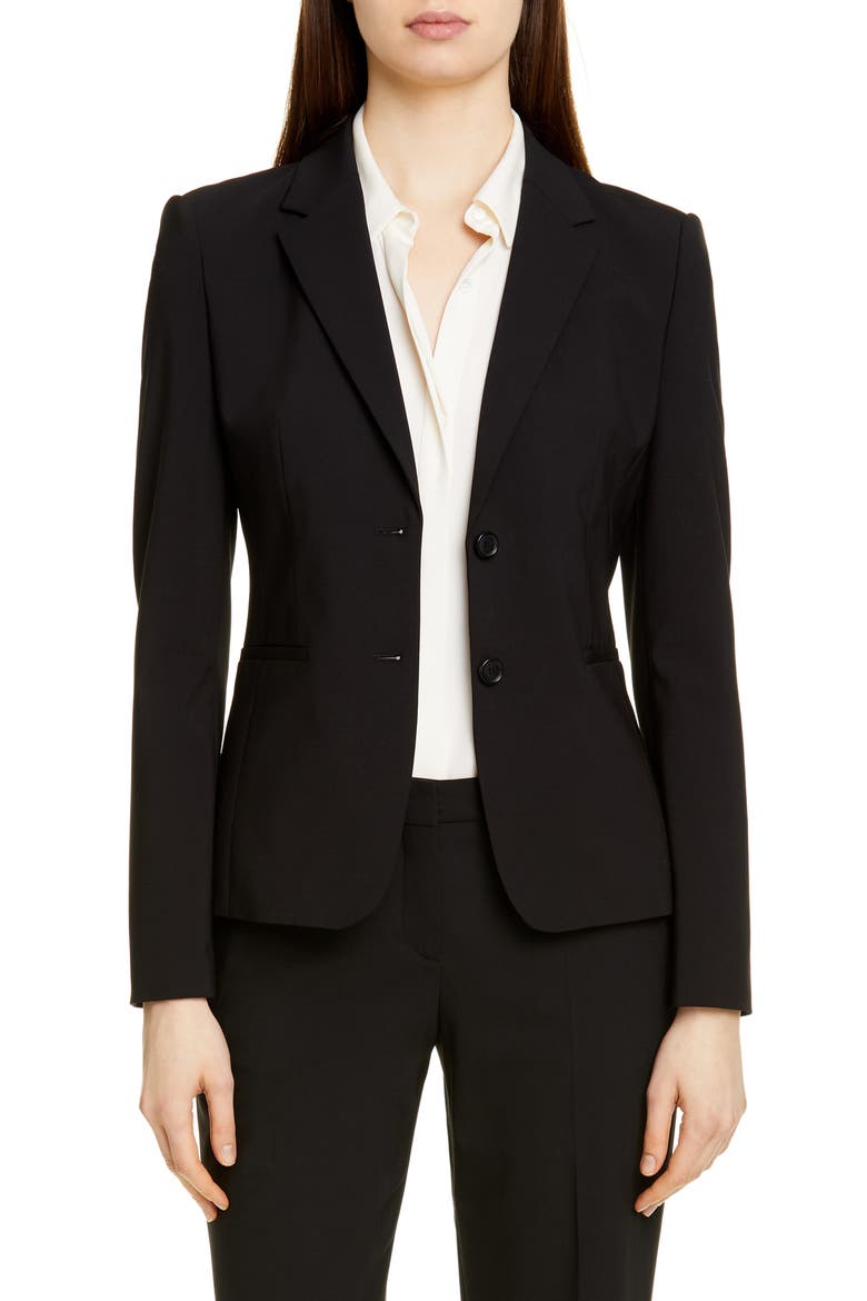 Julea Stretch Wool Jacket, Main, color, BLACK
