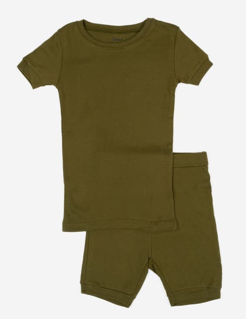 Leveret Kids Short Sleeve Cotton Solid Matching Family Pajamas In Brown