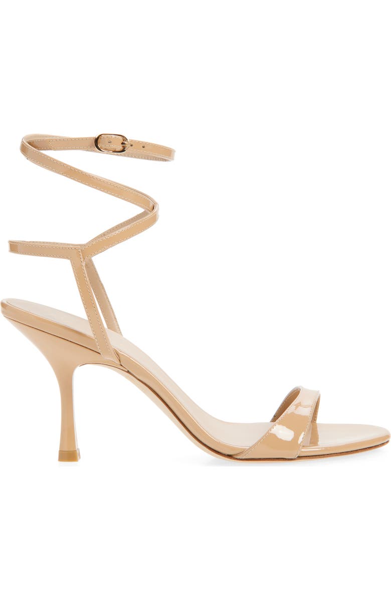 Stuart Weitzman Nudist Wrap 85 Sandal, Alternate, color, Adobe