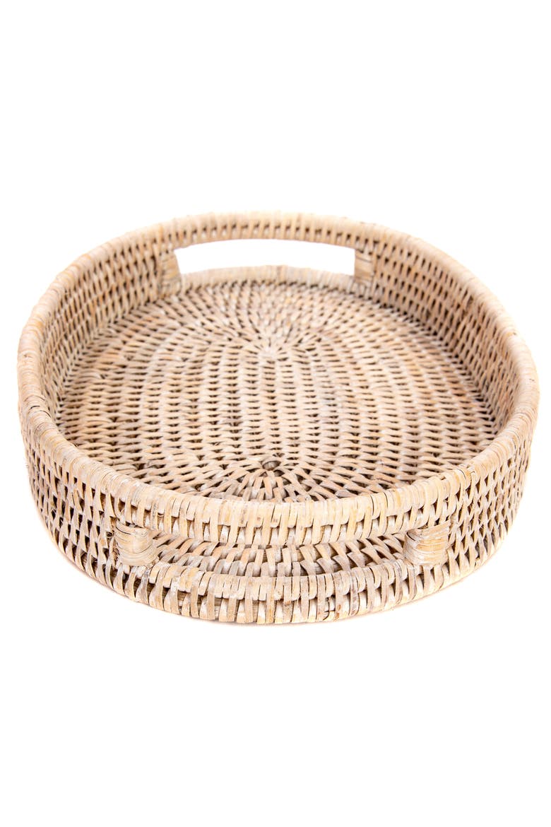 Artifacts Rattan Oval Vanity Tray, Alternate, color, White Wash
