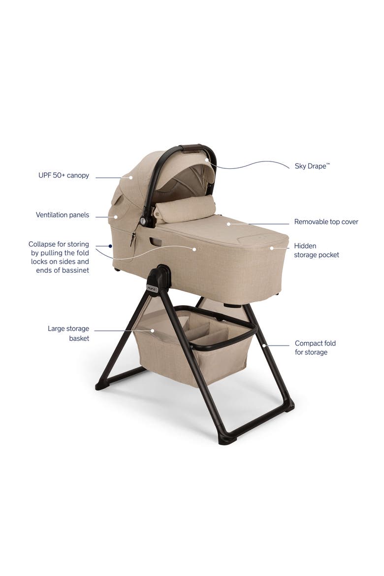 demi™ grow bassinet + stand set, Alternate, color, BISCOTTI