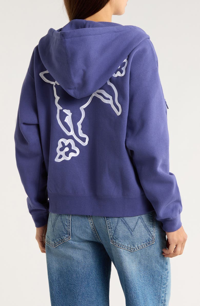 Obey Logo Full Zip Hoodie, Alternate, color, Skipper Blue