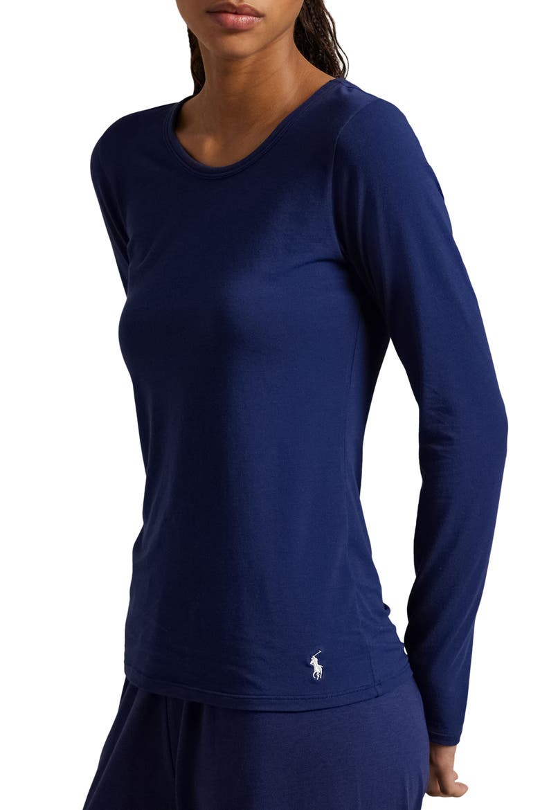 Baselayer Stretch Cotton T-Shirt, Alternate, color, NAVY