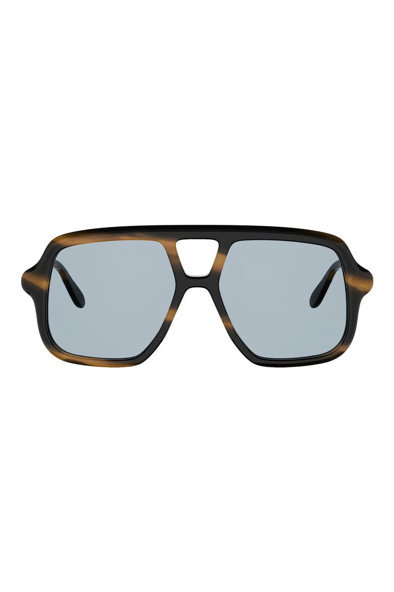 Slim Rectangular Sunglasses, Main, color, DARK HAVANA / BLUE
