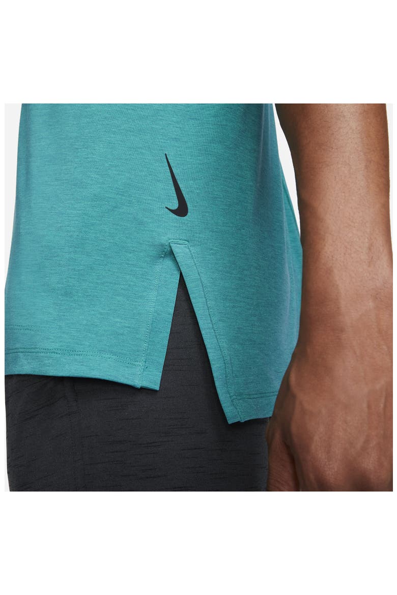 Dri-FIT Yoga T-Shirt, Alternate, color, GEODE TEAL/ ROMA GREEN/ BLACK