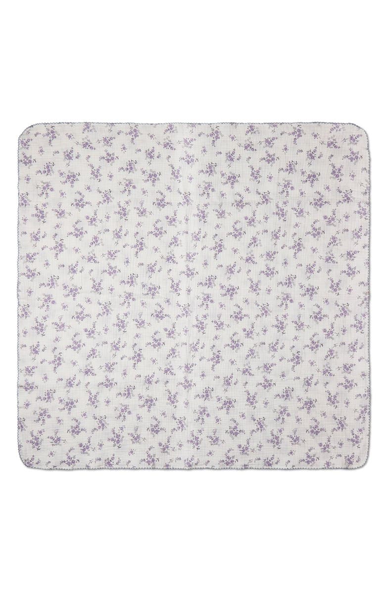 MiniMoi Abigail Cotton Swaddle Blanket, Main, color, Lavender