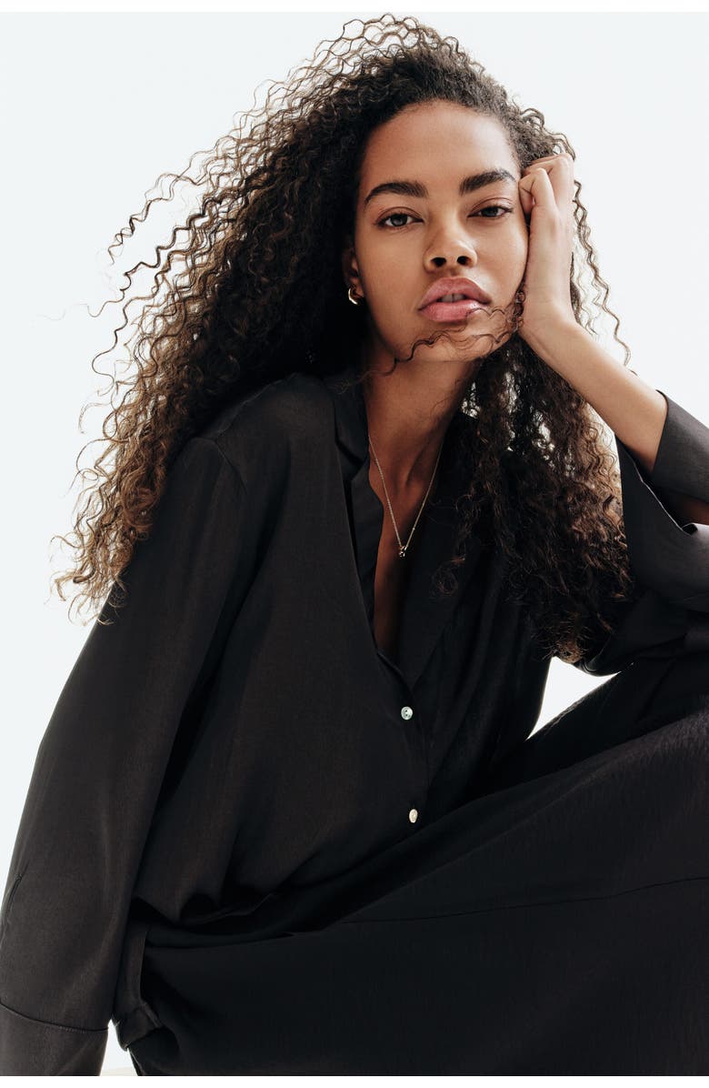 H&M Resort Shirt, Alternate, color, Black