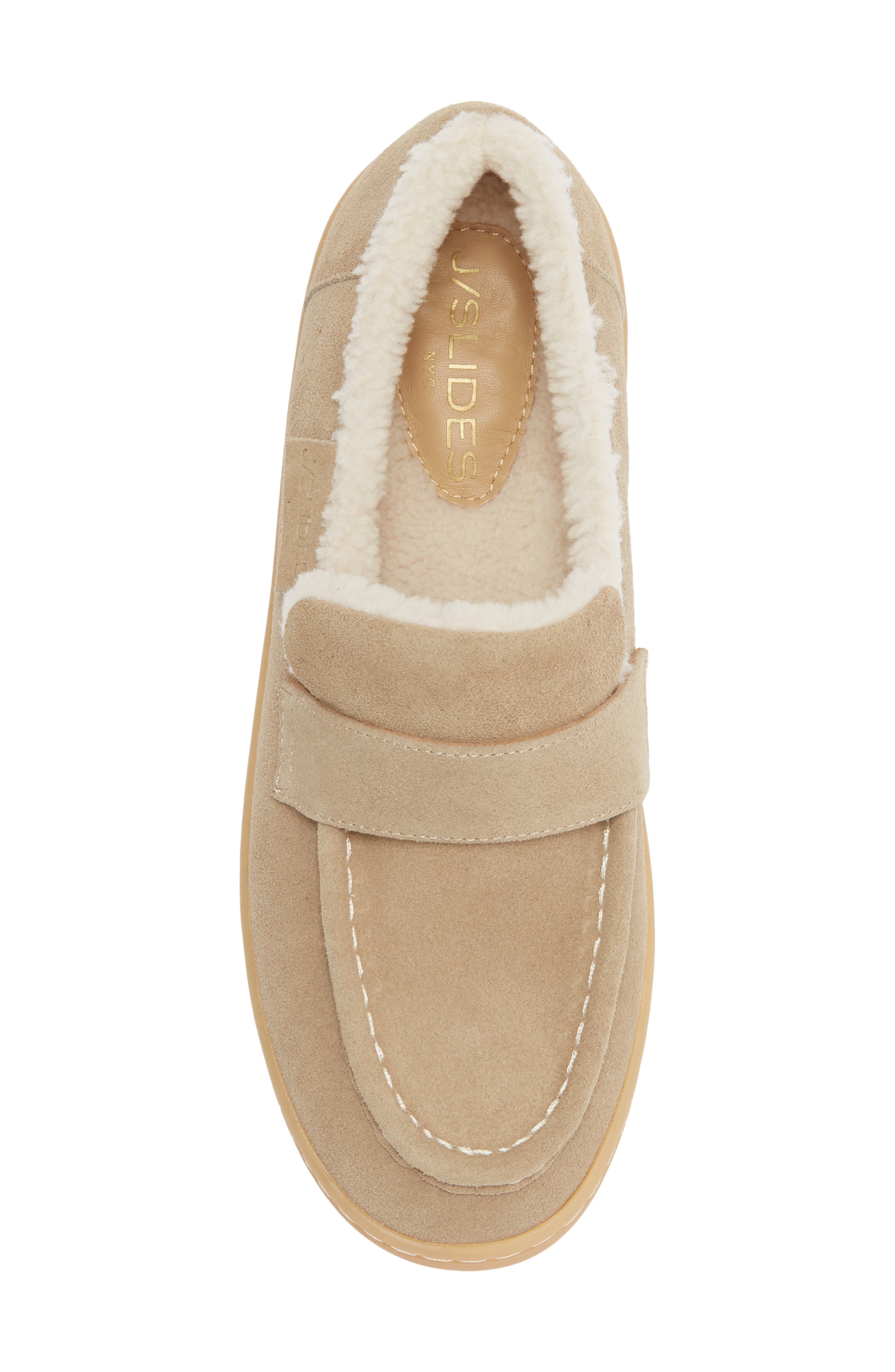 JSlides Hathor Faux Fur Lined Loafer, Alternate, color, Taupe