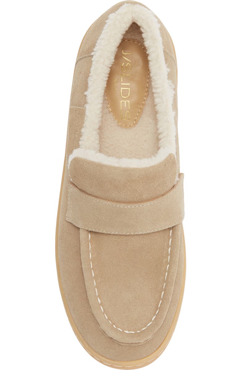 JSlides Hathor Faux Fur Lined Loafer, Alternate, color, Taupe