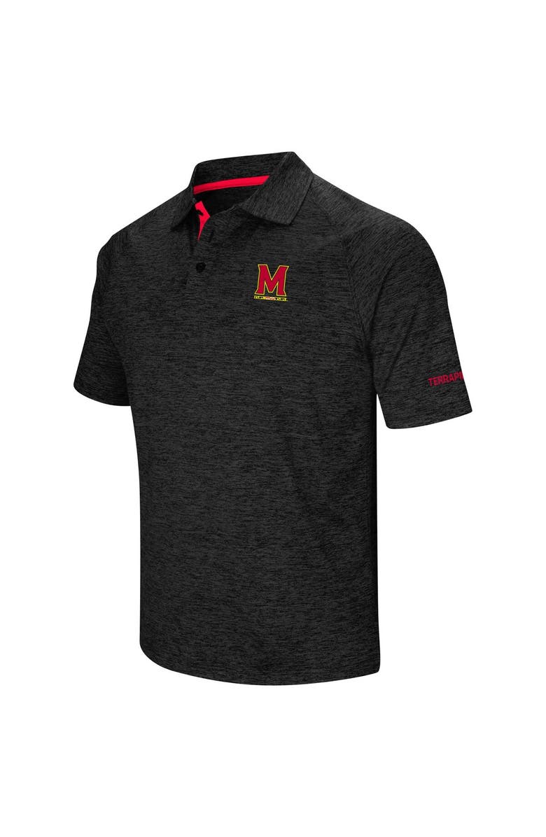 COLOSSEUM Men's Colosseum Black Maryland Terrapins Down Swing Polo, Alternate, color, 