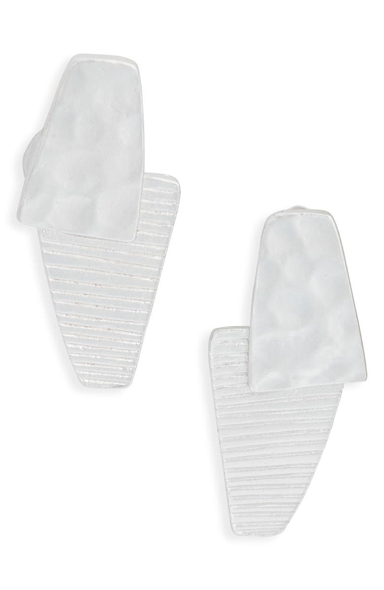 Karine Sultan Geometric Clip-On Earrings, Main, color, Silver