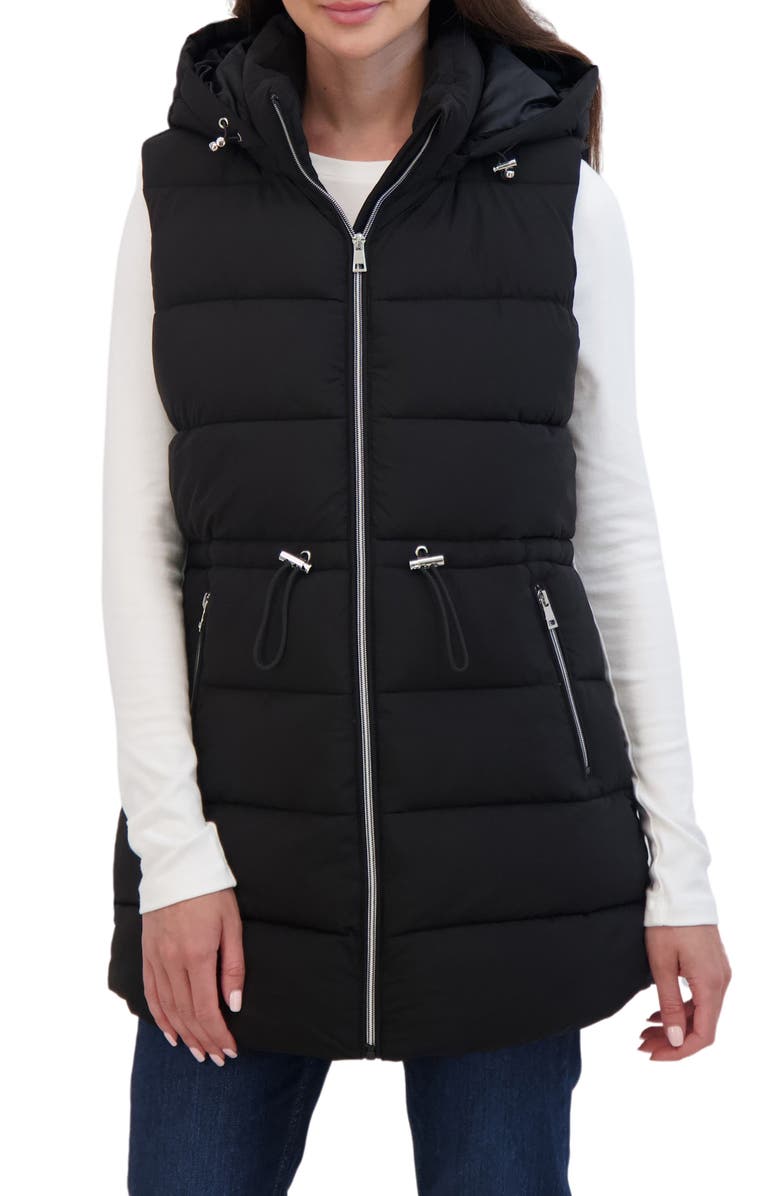 Sebby Hooded Puffer Vest, Main, color, Black