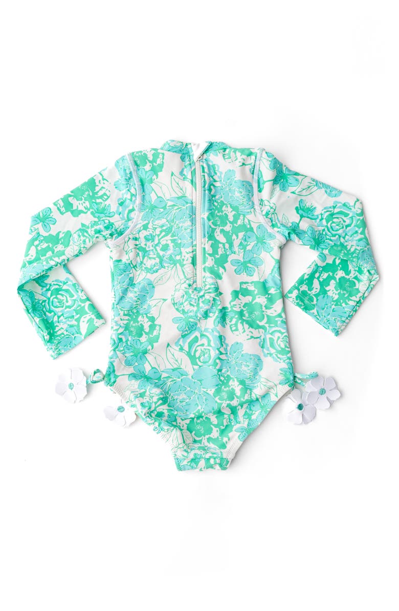 Shade Critters Charming Rose Long Sleeve Rashguard, Alternate, color, Green