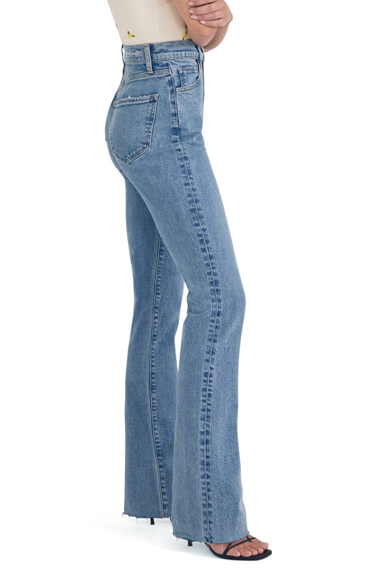 The Valentina Raw Hem Super High Waist Bootcut Jeans, Alternate, color, INDIO