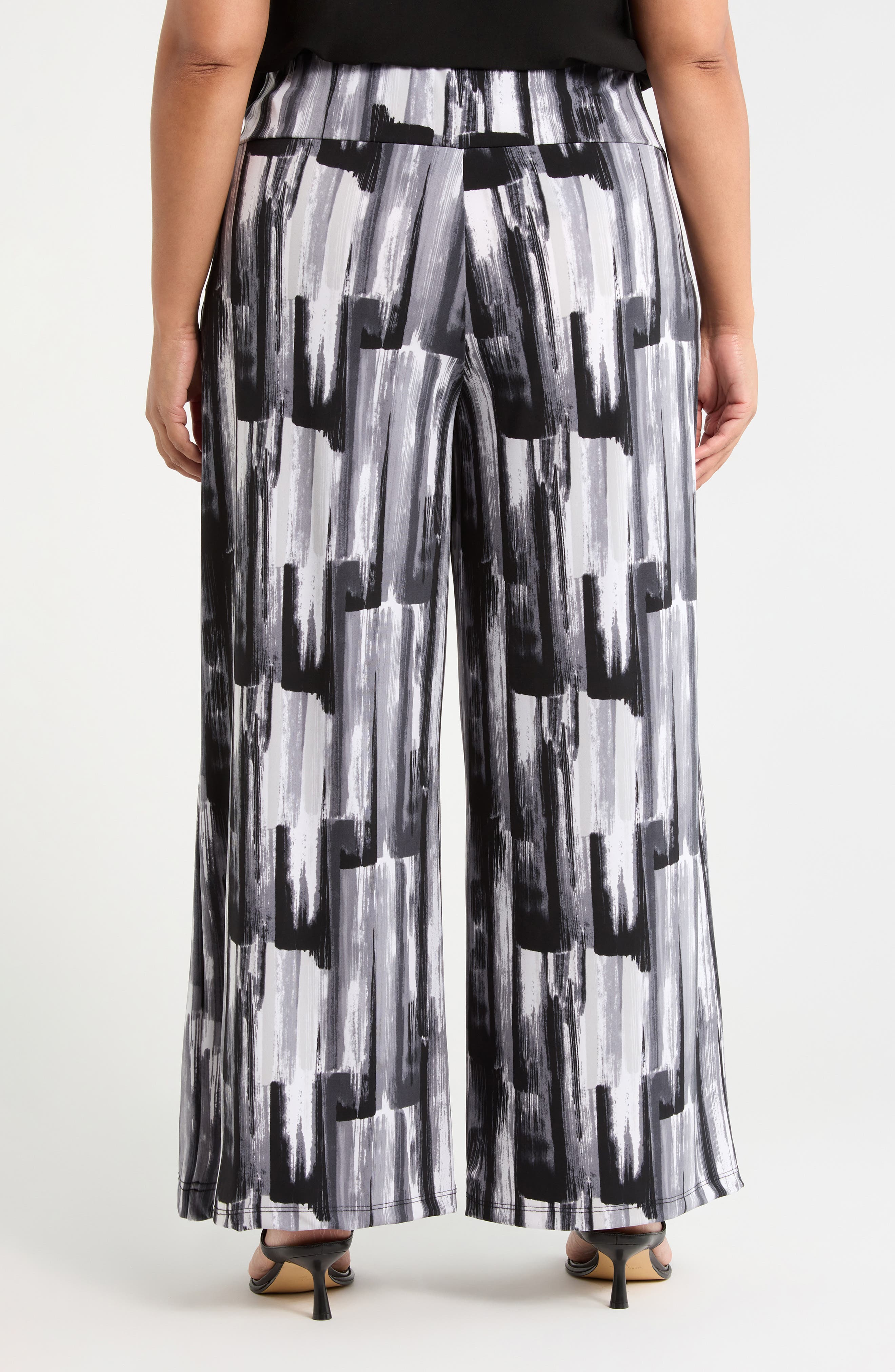 Abstract Print Wide Leg Pants - image 2