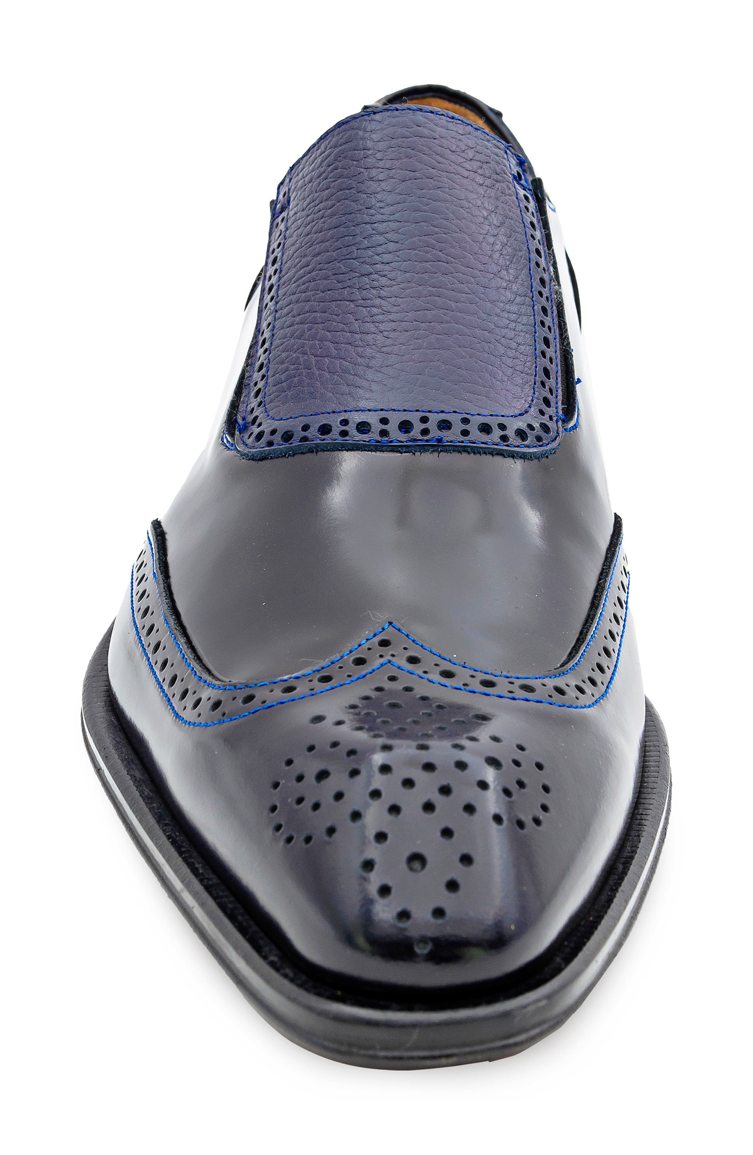 Wingtip Slip-On Shoe, Alternate, color, BLUE