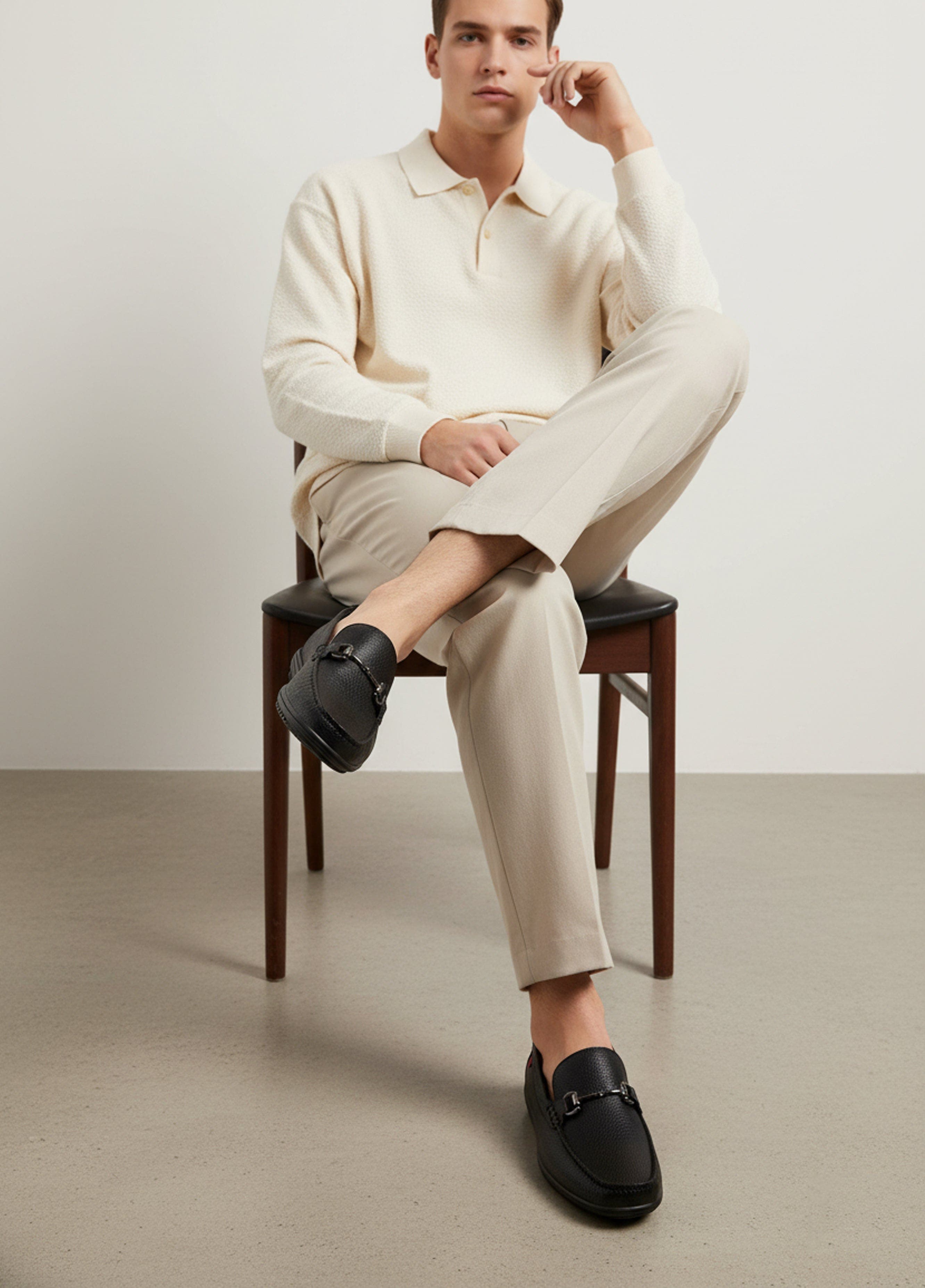 Marc Joseph New York Elliot Road Hands Free Technology Leather Buckle Loafer, Alternate, color, Black Grainy Leather