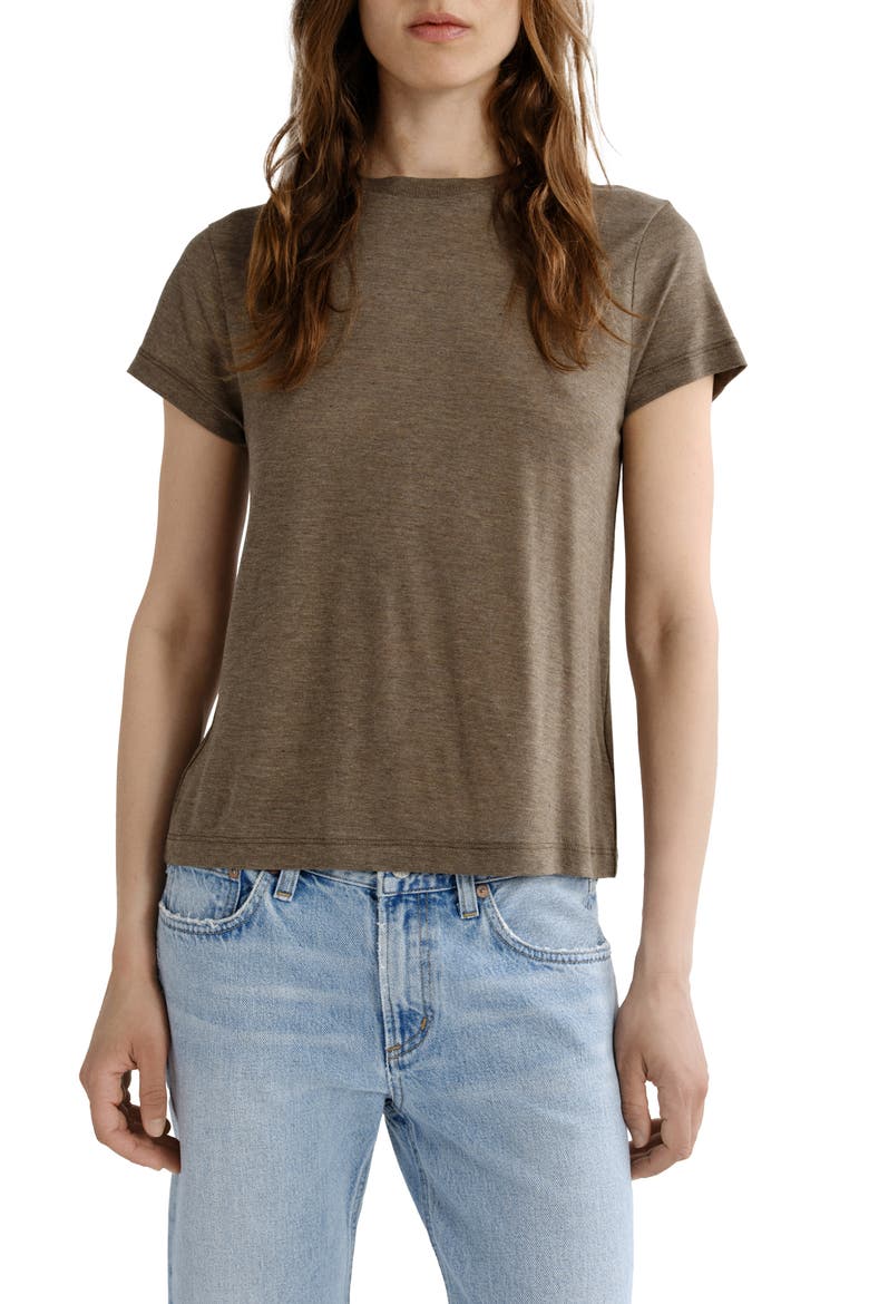 Long Line Adine Tee, Main, color, LOAM DARK MOUSE HEATHER