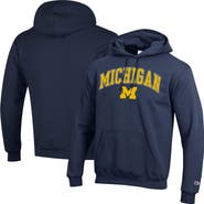 Champion Men's Champion  Navy Michigan Wolverines Arched Logo Fleece Pullover Hoodie