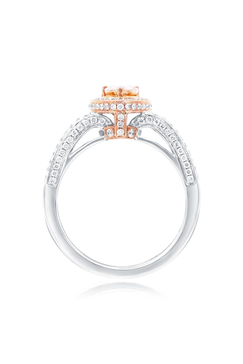 18K White & Rose Gold 0.60ct GIA-Certified Yellow Diamond & 0.64cttw Diamond Ring, Alternate, color, Yellow