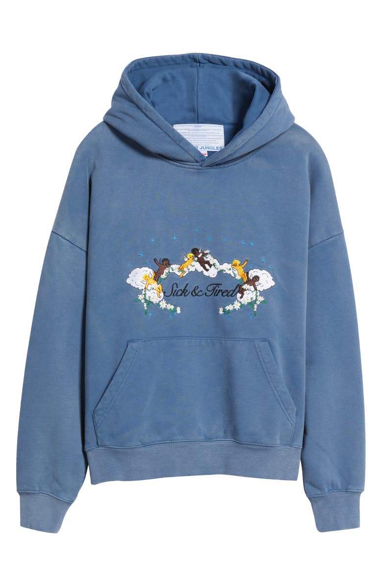 JUNGLES Sick & Tired Embroidered Graphic Hoodie, Alternate, color, Blue